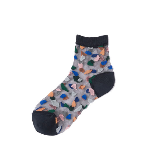 Semi-sheer embroidered socks